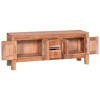 JUNZAI Meuble TV 110x30x45 cm Bois dacajou Massif,Meuble TV,Table Basse Salon Meuble TV,Table Basse LED Couleurs