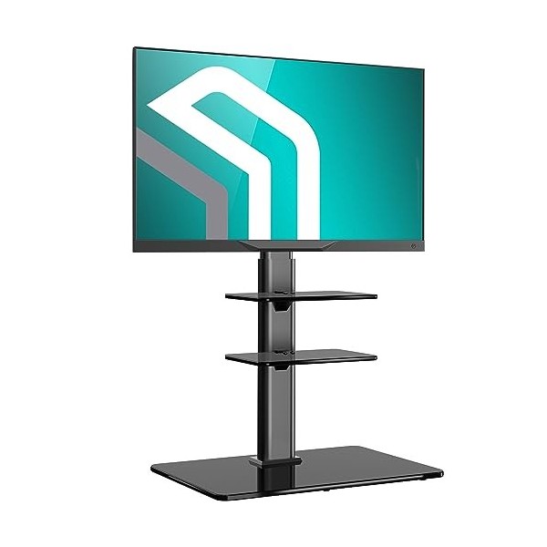 ONKRON TS5550 Support TV sur ped, Pied de Sol pour télé Meuble pour téléviseur de 32 à 65 Pouces Noir