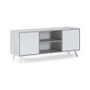 Skraut Home | Meuble TV pour Salon | 57 X 137 X 40 cm | Convient pour TV 32/40/50/55/60" | Modèle Wind 140 | Ciment | 2 Porte