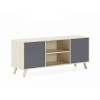 Skraut Home | Meuble TV pour Salon | 57 X 140 X 40 cm | Convient pour TV 32/40/50/55/60" | Modèle Wind 140 | Puccini | 2 Port