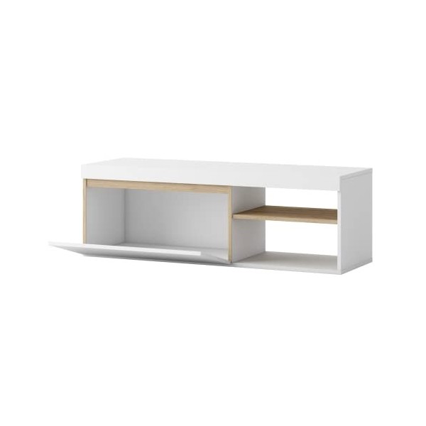 Skraut Home TV 120 Blanco/Naturale Blanc/Naturel, 120x40x41cm