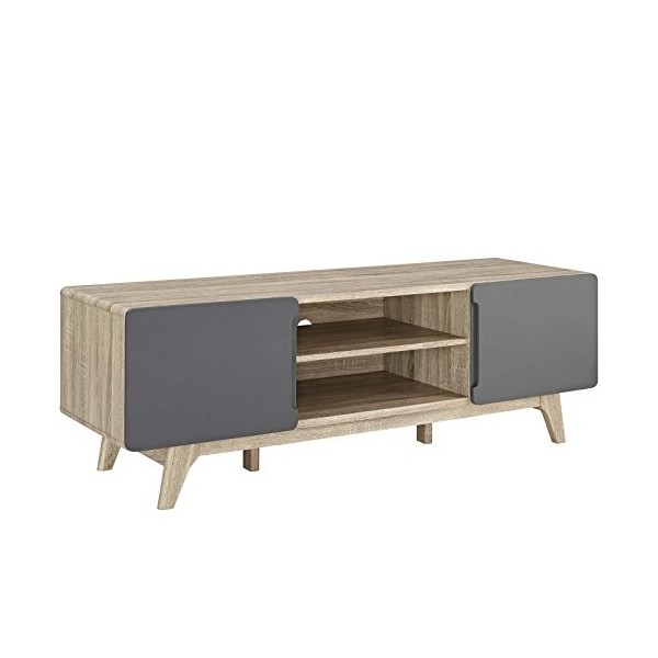 Modway Tread Mi-Century Meuble TV moderne 59 pouces, 59 pouces, gris naturel