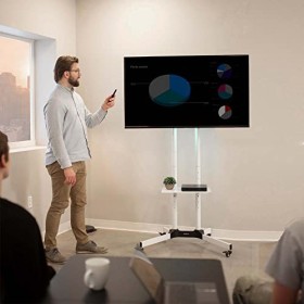 VIVO TV Blanc Mobile Panier pour LCD Conduit écrans Plats à Plasma sont avec Roues adapte 32" à 65" stand-tv03w 
