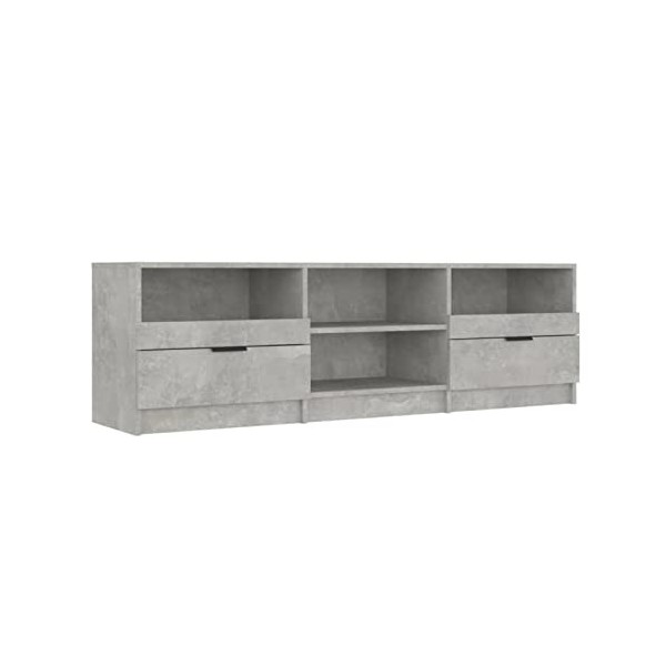 Norheim Meubles TV, Aspect Bois, Meuble Bas à Poser sur Le Sol, Grand Espace de Rangement,Style Simple,Gris béton 150x33,5x45