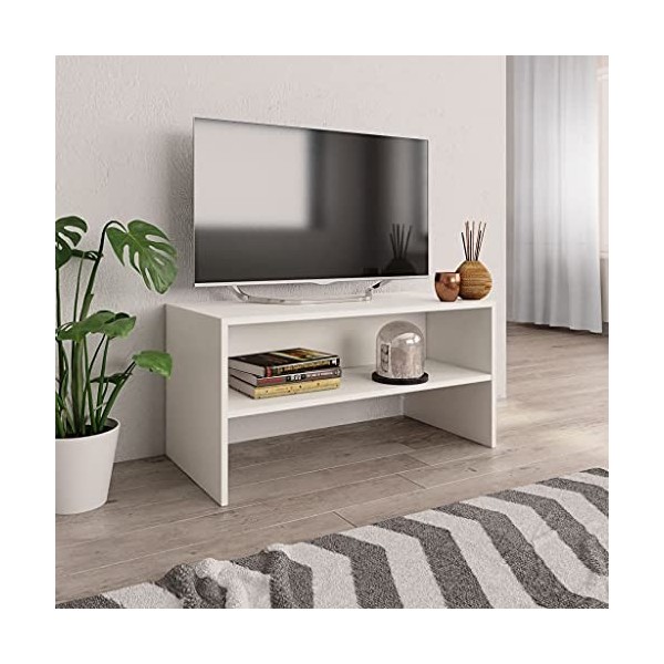 Keyur Meuble TV, Meuble TV Meuble TV Console de Rangement Meuble TV Meuble TV Meuble TV Blanc 80x40x40 cm Aggloméré