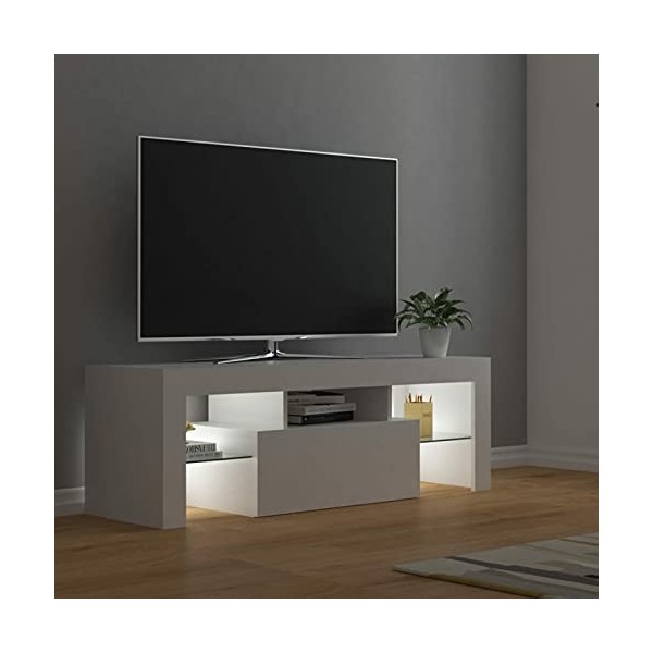 Tidyard Meuble TV avec lumières LED | Meuble TV Suspendu Meuble TV Flottant | Meuble TV Armoire | pour Salon, Bureau, Diverti