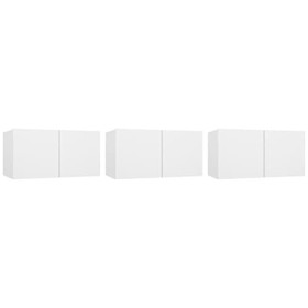 Camerina Meubles TV Suspendus 3 pcs Blanc 60x30x30 cm,Meuble TV,Meuble TV Moderne,Meuble de Salon
