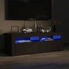 ZEYUAN Meuble TV avec lumières LED Gris Brillant 120x35x40 cm,Table Basse LED Couleurs,Meuble TV,Table Basse Salon Meuble TV