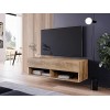 PIASKI Meuble TV 100 cm LOWBOARD A, éclairage LED en option, meuble TV, petit meuble TV, différentes couleurs Wotan/noir bri