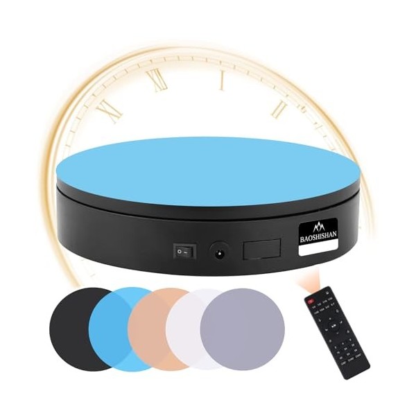 BAOSHISHAN Platine tournante électrique rechargeable avec télécommande 21 cm 35 kg Plateau tournant avec batterie rotative à 