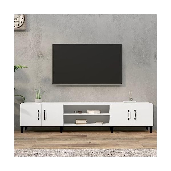 Meuble TV,Étagère TV Flottante, Support de Télévision Flottant Fixé au Mur Centre de Console Multimédia de Divertissement Gra