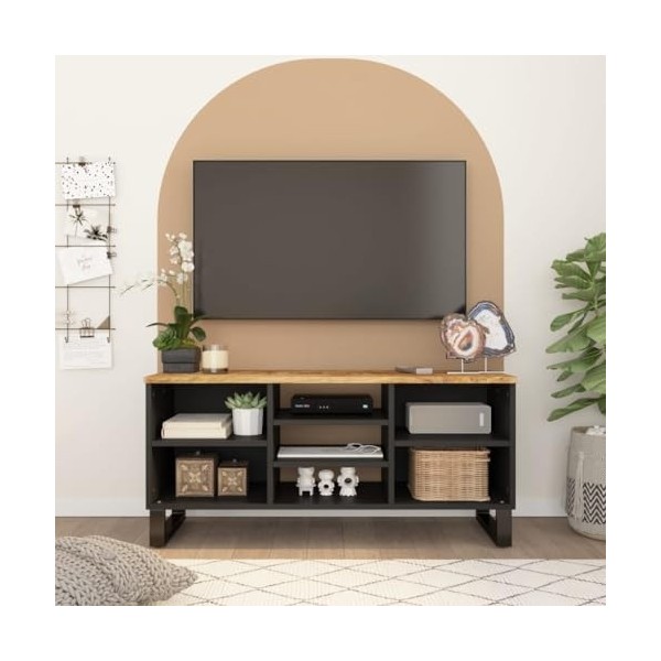 VEEKI Meuble TV, Meuble TV Suspendu, Meuble TV Industriel, Meuble TV Bois, Meuble Chambre, Convient pour Salon ou Chambre, 10