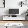 VEEKI Meuble TV, Meuble TV Suspendu, Meuble TV Industriel, Meuble TV Bois, Meuble Chambre, Convient pour Salon ou Chambre, Bl