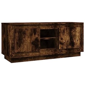 Metrile Meuble TV pour TV, meuble TV, meuble TV, étagère en bois 102 x 35 x 45 cm, chêne fumé