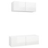 Générique Ensemble de Meuble TV 2 pcs Blanc Brillant Aggloméré,28.15 KG,3079332, Meubles, Meubles TV