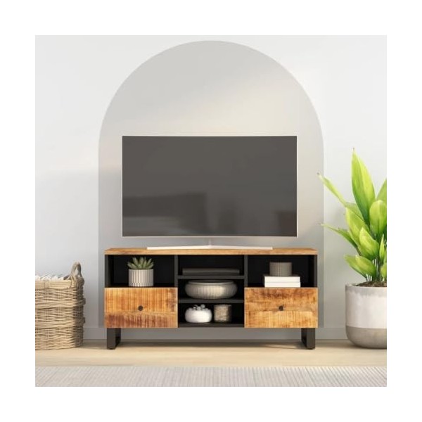 Générique Meuble TV 100x33x46 cm Bois de manguier et dingénierie,24.19 KG,351978, Meubles, Meubles TV