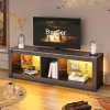 Bestier Meuble TV 140 cm Meuble TV Moderne avec Étagère en Verre Éclairage LED RVB pour Téléviseurs 65" Unité de Divertisseme