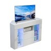 Dripex Meuble TV dangle avec Lumières LED Brillant Convient pour Salon ou Chambre 100x68x40 cm, Blanc