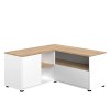 Temahome Meuble TV Angle 90, Chêne et Blanc, 103*35*15 cm