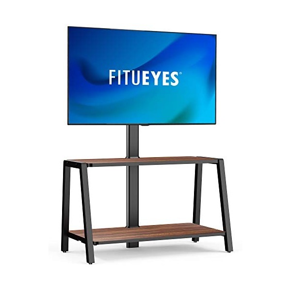 FITUEYES Meuble TV Industriel avec Support TV 2 Etagères pour Ecran de 23 à 55 Pouces Hauteur Réglable sur 6 Niveaux VESA Max