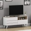 HOMIDEA Leon Meuble TV - Banc TV pour Le Salon avec 2 Portes au Design Moderne Blanc/Avola 