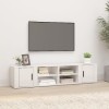 Higsose Meubles TV 2 Pcs Blanc Brillant 80x31,5x36 cm Bois dingénierie Design Tendance Armoire Multimédia Grand Espace de Ra