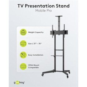 goobay 59508 Support TV Mobile avec roulettes pour et moniteurs Entre 37" 70" 94-180 cm / inclinable réglable en Hauteur Pl