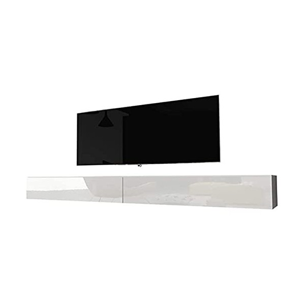 Selsey Kane - Meuble TV à Suspendre/Banc TV 140 cm, béton, sans LED