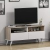 Tiger Banc TV pour Le Salon – Meuble TV en Bois avec 2 Portes au Design Moderne Noyer/Blanc 