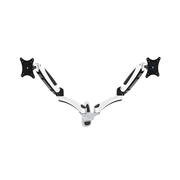 HFTEK® GM124W Blanc Dual Support Moniteur Mural Fixation Support pour Deux écrans TV Television
