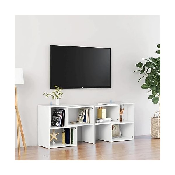 Meuble TV Blanc 104x30x52 cm Aggloméré