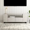 Meuble TV avec 2 tiroirs | Style Scandinave | Rangement matériel télé Audio Video Gaming | 120x35x43cm Gris béton
