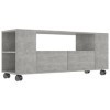 Meuble TV avec 2 tiroirs | Style Scandinave | Rangement matériel télé Audio Video Gaming | 120x35x43cm Gris béton