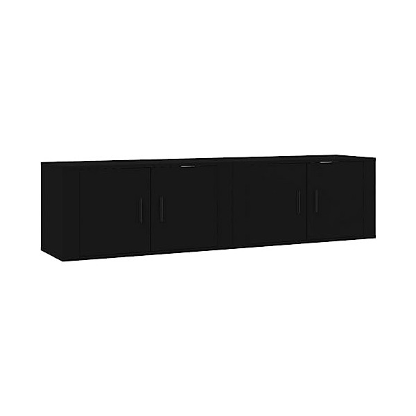 vidaXL Meubles TV muraux 2 pcs Noir 80x34,5x40 cm