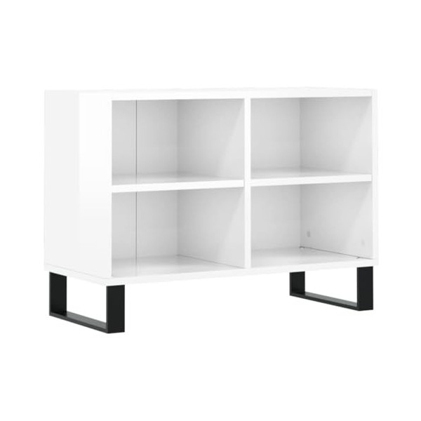 vidaXL Meuble TV Blanc Brillant 69,5 x 30 x 50 cm Bois dingénierie