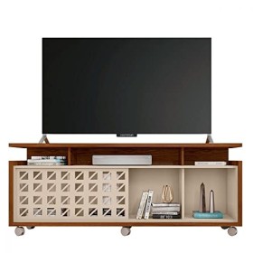 Caemmum Meuble TV 65 Pouces Maxi Wengé et Ecru