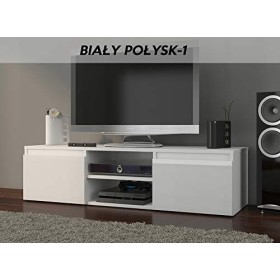 Hucoco GOREME W1 | Meuble Bas TV Contemporain Salon/séjour 120x40x36 | 2 niches 2 Portes | Rangement Moderne matériel Audio/V