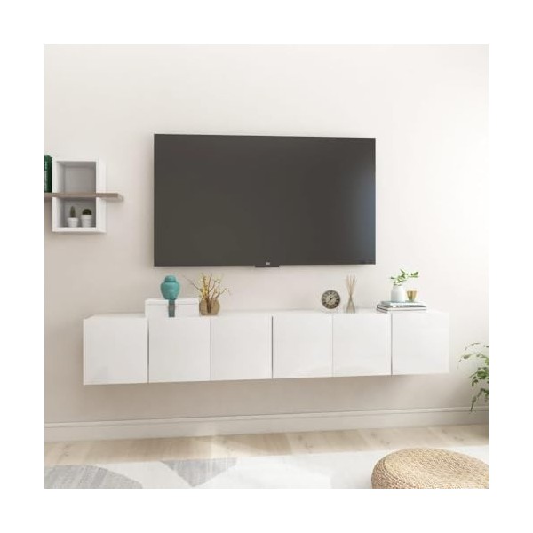 VEEKI Meuble TV, Meuble TV Suspendu, Meuble, Meuble TV avec Rangement，Meuble Industriel, Convient pour Salon ou Chambre, Meub