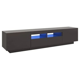 vidaXL Meuble TV avec Lumières LED Armoire Basse Centre de Divertissement Meuble Stéréo Salon Salle de Séjour Maison Intérieu