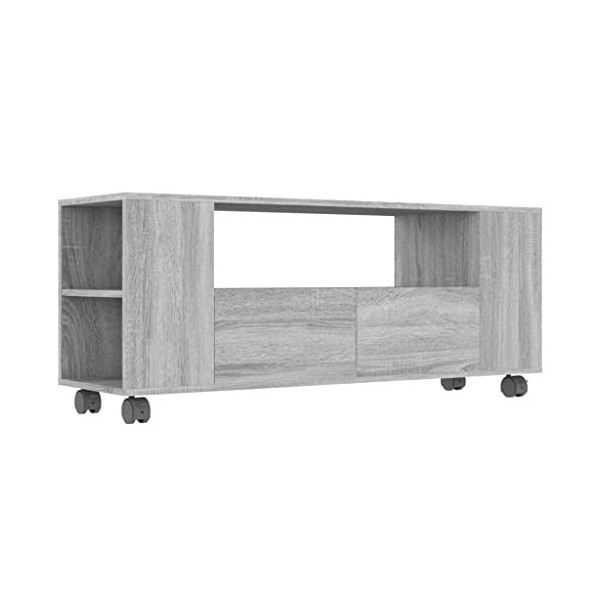 Maxspace TV Meuble, Meuble Tele, Meuble TV Chambre, Meuble TV IindustrielSonoma Gris 120x35x48 cm Bois dingénierieConvient à