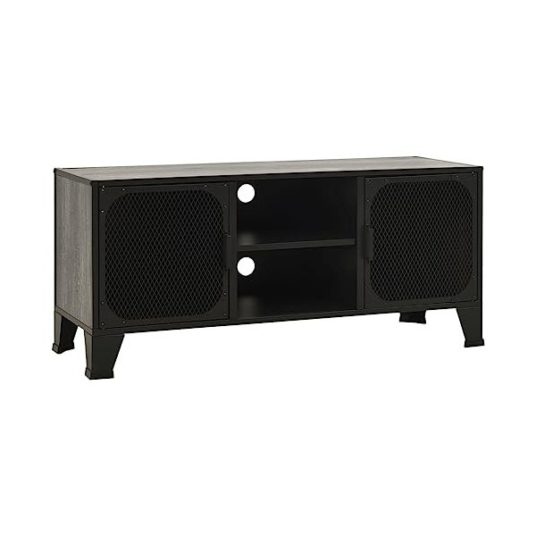 VEEKI Meuble TV, Meuble TV Suspendu, Meuble, Meuble TV avec Rangement，Meuble Industriel, Convient pour Salon ou Chambre, Gris