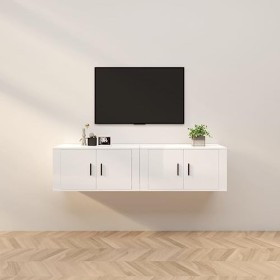 VEEKI Meuble TV, Meuble TV Suspendu, Meuble, Meuble TV avec Rangement，Meuble Industriel, Convient pour Salon ou Chambre, Meub