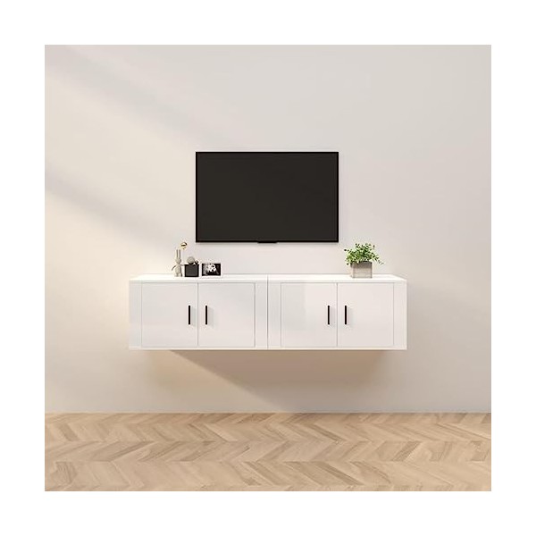 VEEKI Meuble TV, Meuble TV Suspendu, Meuble, Meuble TV avec Rangement，Meuble Industriel, Convient pour Salon ou Chambre, Meub