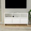 WIFESE Meuble TV 3 Tiroirs Blanc 102x37,5x52,5 cm Aggloméré Buffet Durable Meuble Stéréo Armoire TV Salon Table de Télévision