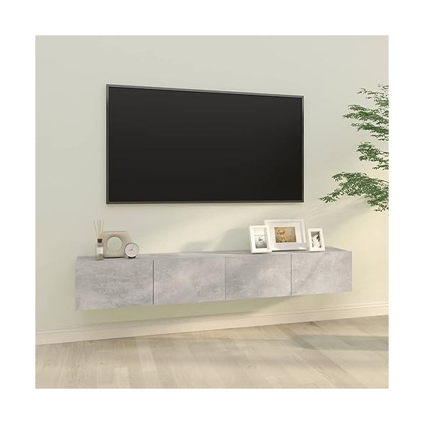 WREWING Meuble TV,Bas Table TV Support de Télévision en Bois pour Salon Chambre Salle à Manger,Support pour Téléviseur Jusqu’