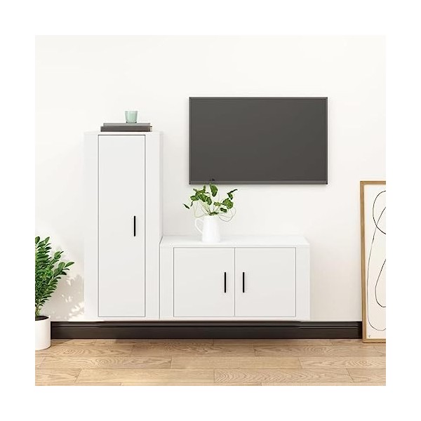 VEEKI Meuble TV, Meuble TV Suspendu, Meuble TV Industriel, Meuble TV Bois, Meuble Chambre, Convient pour Salon ou Chambre, En