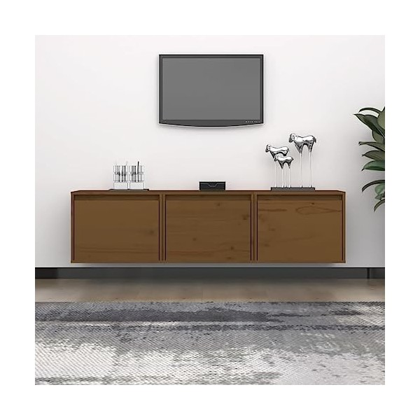 VEEKI Meuble TV, Meuble TV Suspendu, Meuble TV Industriel, Meuble TV Bois, Meuble Chambre, Convient pour Salon ou Chambre, Me