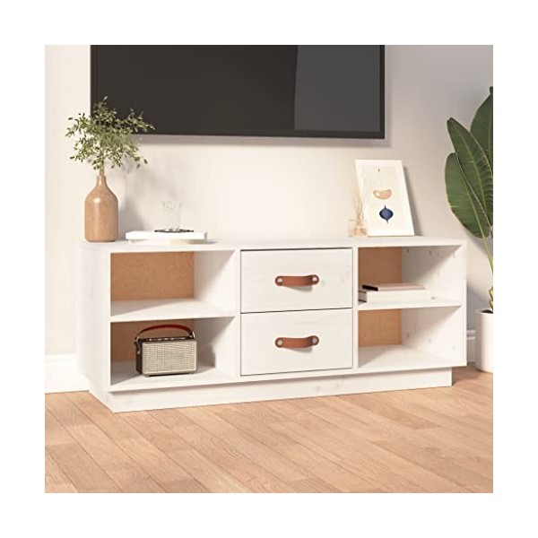 VEEKI Meuble TV, Meuble TV Suspendu, Meuble TV Industriel, Meuble TV Bois, Meuble Chambre, Convient pour Salon ou Chambre, Bl