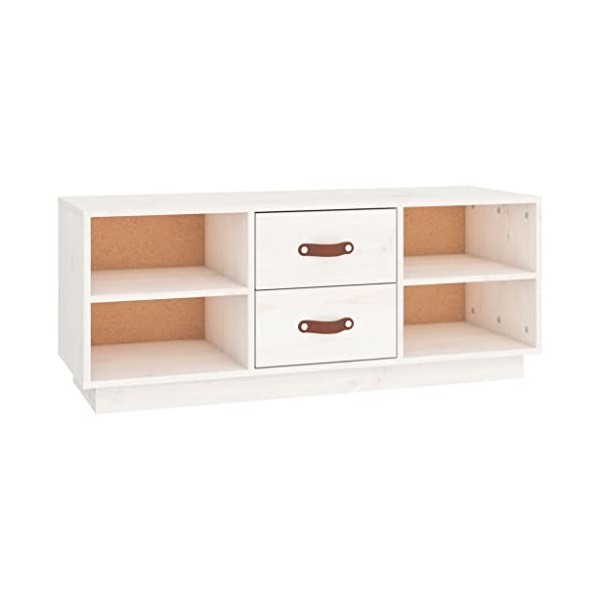 VEEKI Meuble TV, Meuble TV Suspendu, Meuble TV Industriel, Meuble TV Bois, Meuble Chambre, Convient pour Salon ou Chambre, Bl