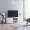 lvssiao Meuble de salon pour TV, Meuble TV Contreplaqué Blanc 120x34x37 cm Module TV avec armoires